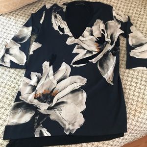 Zara crepe/jersey/velvet top/tunic